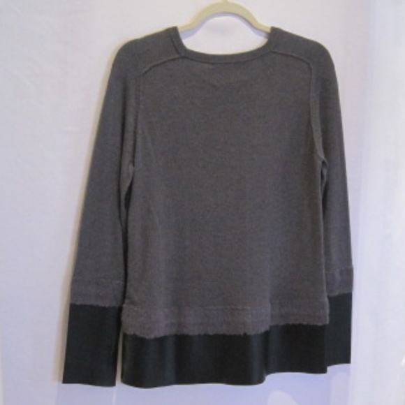 LINE The Label Grey Tunic Sweater with Leather trim. - Picture 2 of 7